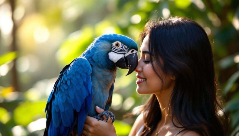 L'Ara Giacinto che crea legami profondi: il gigante gentile che si innamora del suo umano